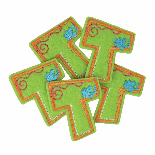 Iron-On/Sew On Alphabet Motif Patch - Letter T