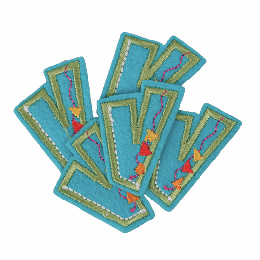 Iron-On/Sew On Alphabet Motif Patch - Letter V