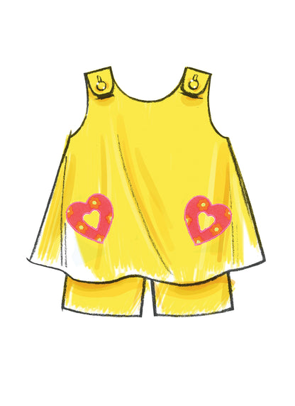 McCall's M5416 pattern envelope showing toddler pullover tops and dresses