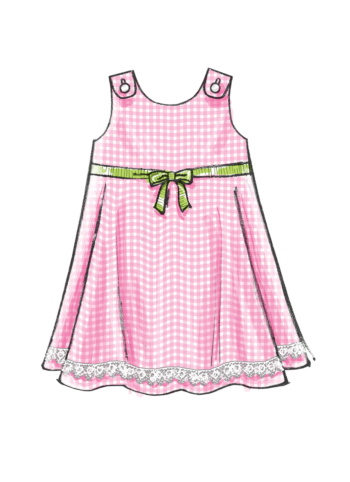 McCall's M5416 pattern envelope showing toddler pullover tops and dresses