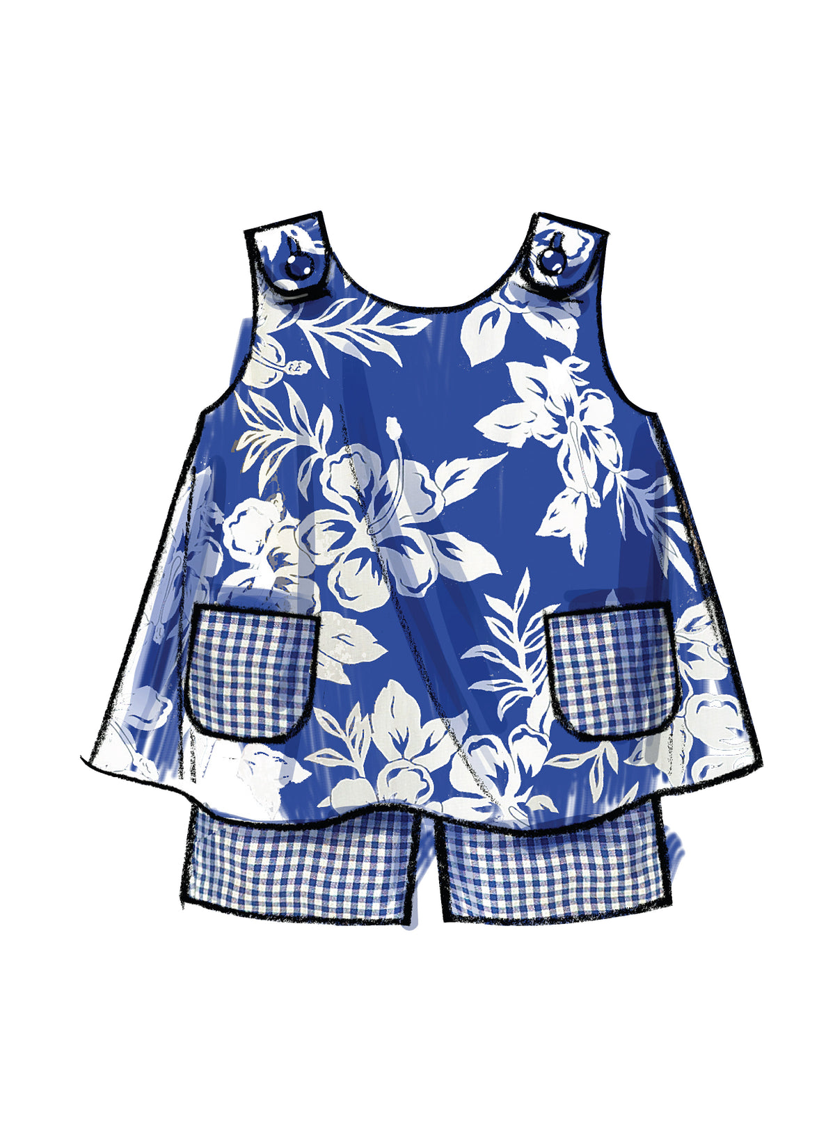 McCall's M5416 pattern envelope showing toddler pullover tops and dresses