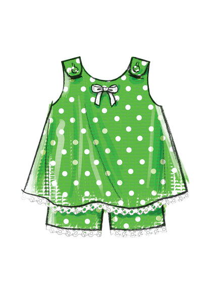 McCall's M5416 pattern envelope showing toddler pullover tops and dresses