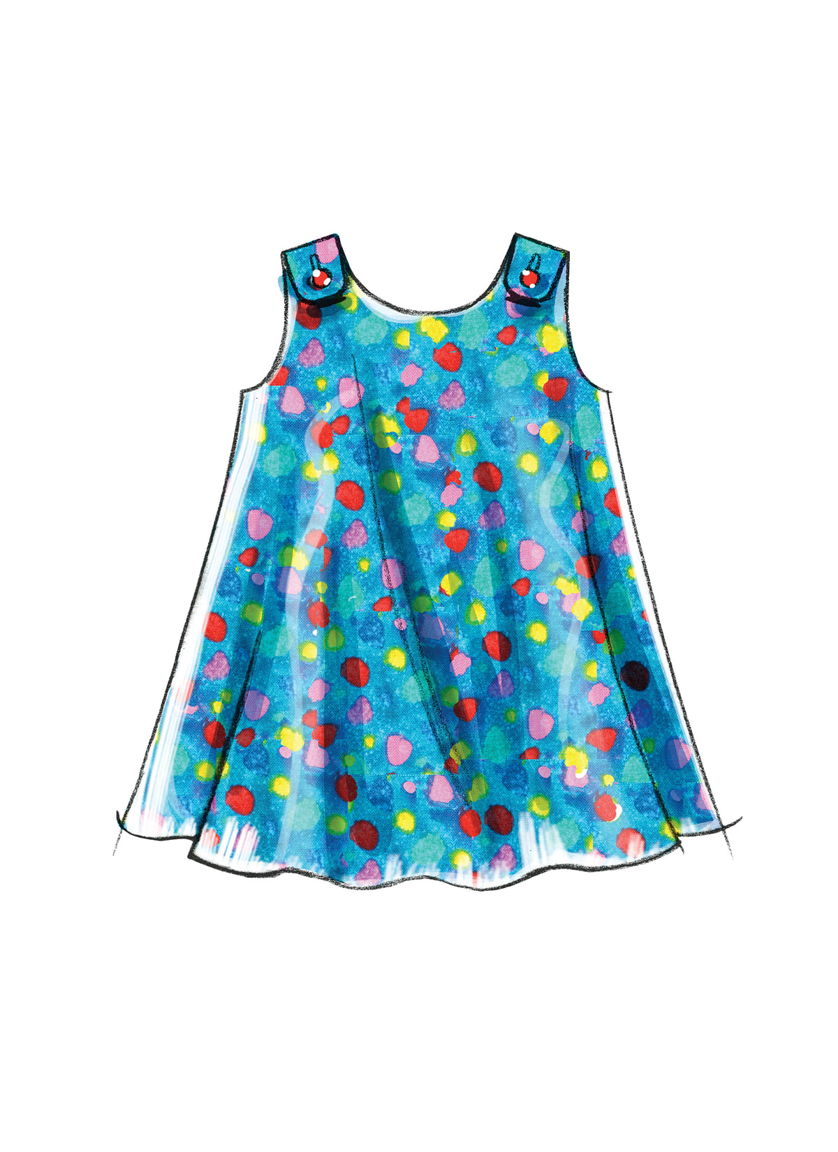 McCall's M5416 pattern envelope showing toddler pullover tops and dresses