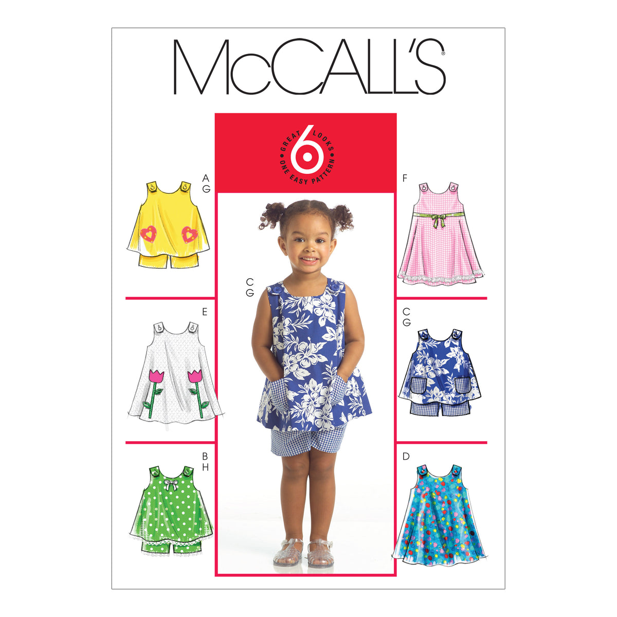 McCall's M5416 pattern envelope showing toddler pullover tops and dresses