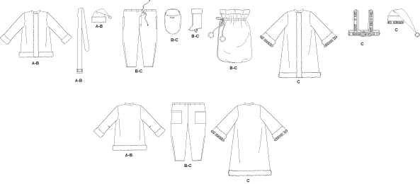McCall's M5550 pattern envelope showing unisex costume coats
