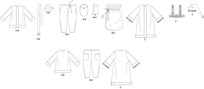 McCall's M5550 pattern envelope showing unisex costume coats