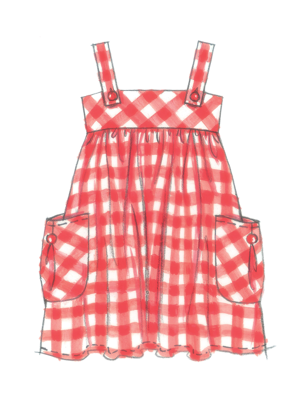 McCall's M5613 pattern envelope showing girls' flared dresses