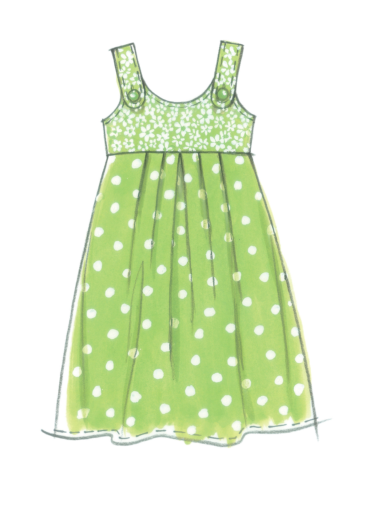 McCall's M5613 pattern envelope showing girls' flared dresses