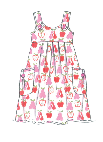 McCall's M5613 pattern envelope showing girls' flared dresses