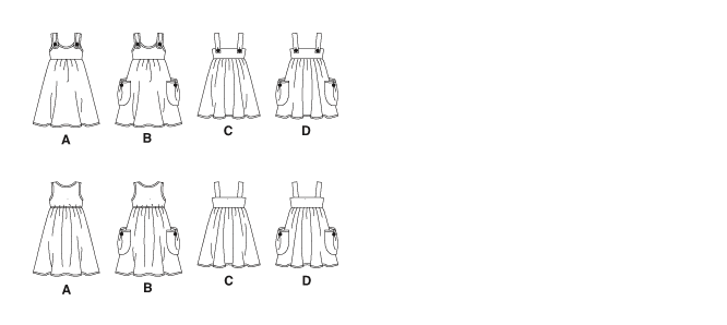 McCall's M5613 pattern envelope showing girls' flared dresses