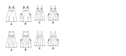 McCall's M5613 pattern envelope showing girls' flared dresses