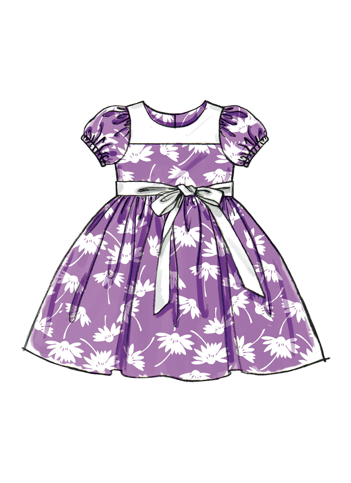 McCall's M5793 pattern envelope showing girls' party dresses