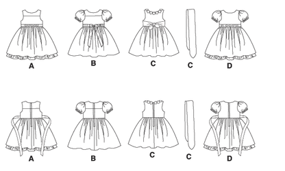 McCall's M5793 pattern envelope showing girls' party dresses