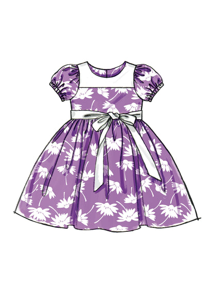 McCall's M5793 pattern envelope showing girls' party dresses