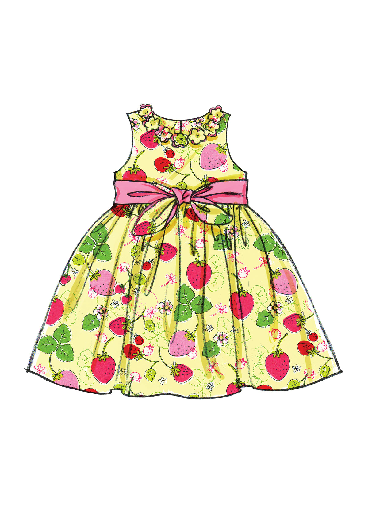 McCall's M5793 pattern envelope showing girls' party dresses