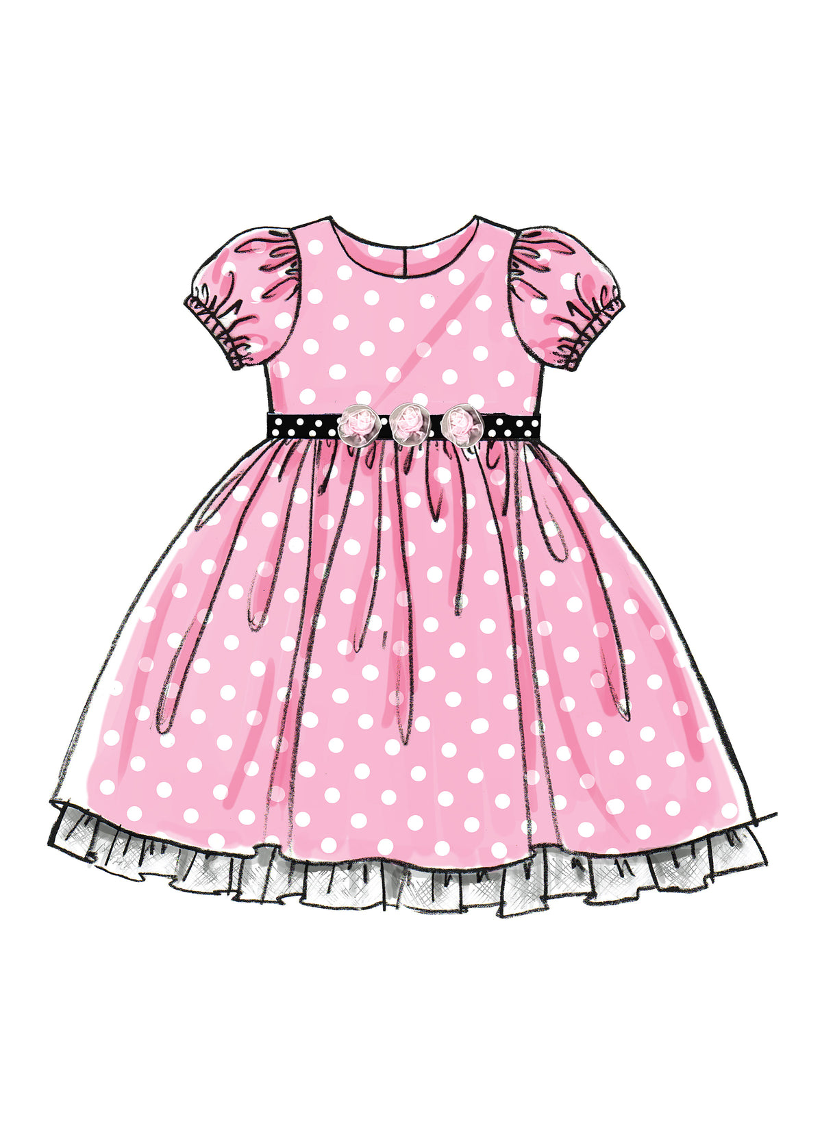 McCall's M5793 pattern envelope showing girls' party dresses