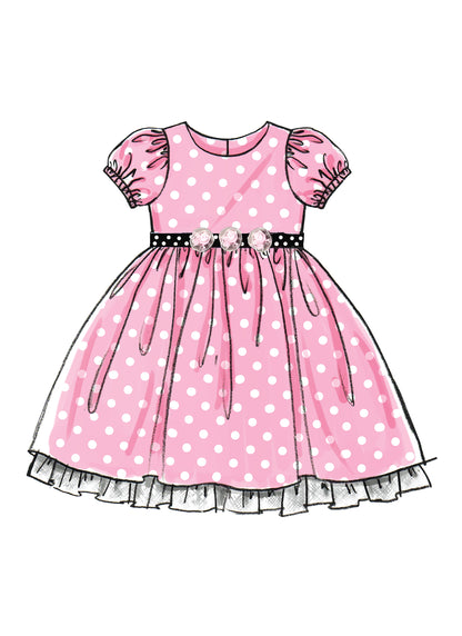 McCall's M5793 pattern envelope showing girls' party dresses
