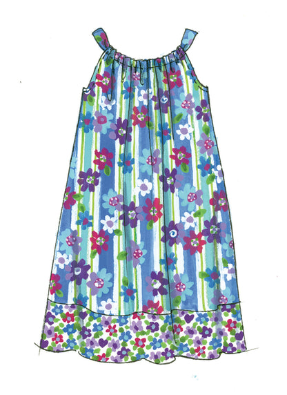 McCall's M5797 pattern envelope showing girls' A-line tops and dresses