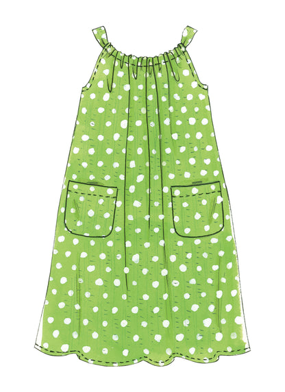 McCall's M5797 pattern envelope showing girls' A-line tops and dresses