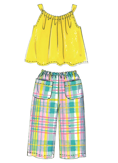 McCall's M5797 pattern envelope showing girls' A-line tops and dresses