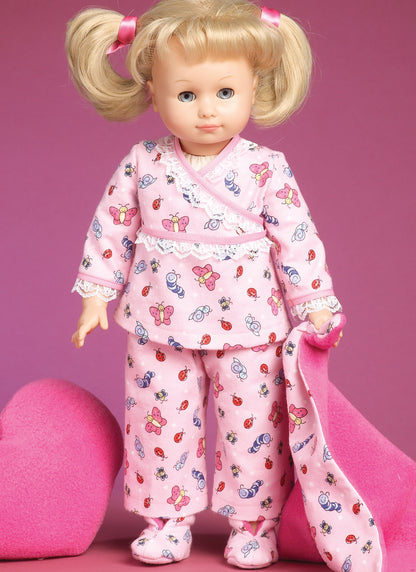 McCall's M6005 pattern envelope showing doll clothes