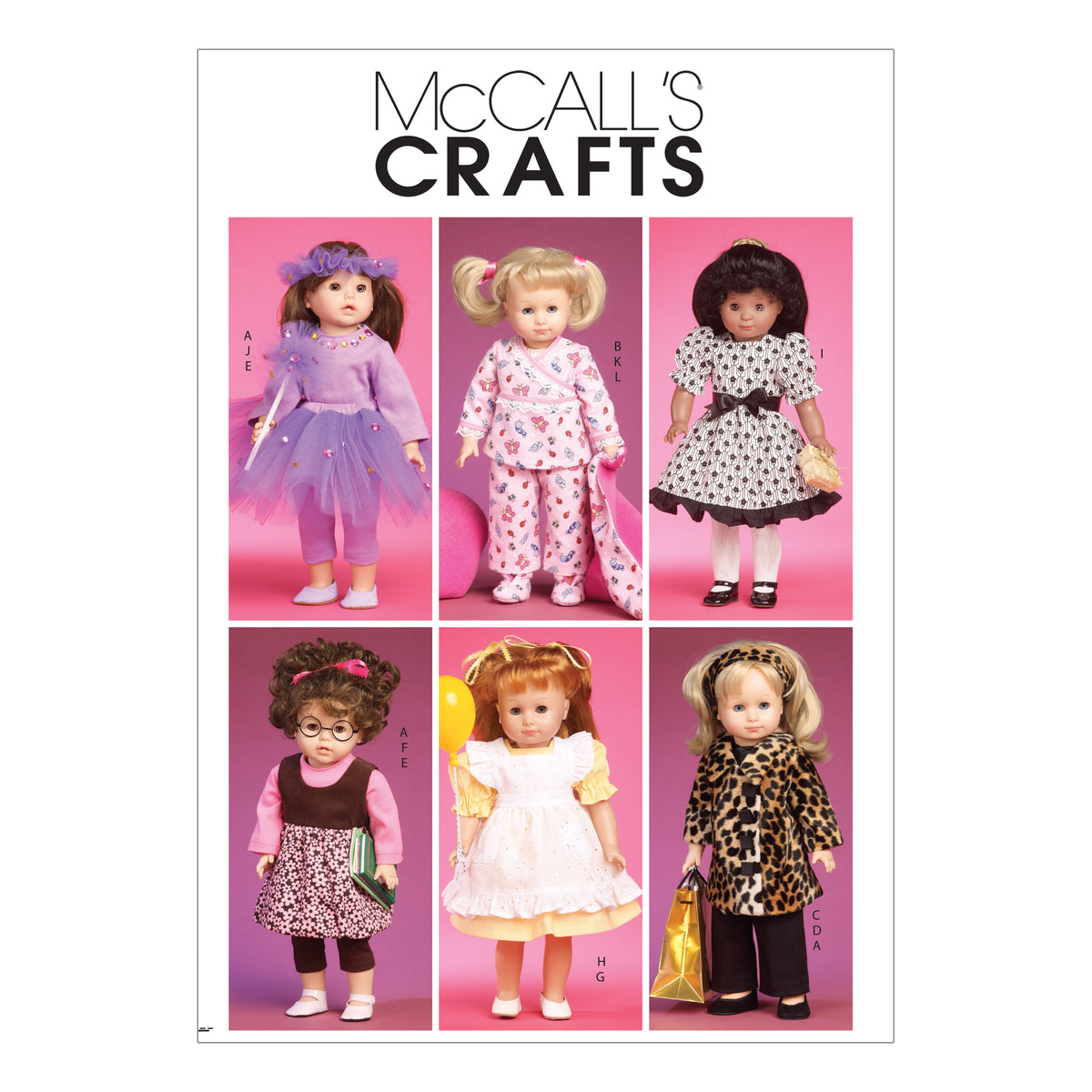 McCall's M6005 pattern envelope showing doll clothes