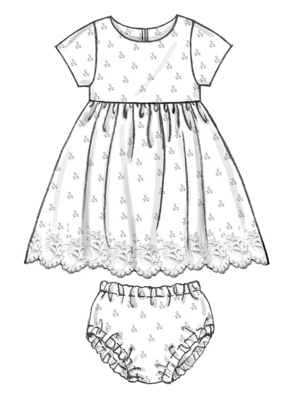 McCall's M6015 pattern envelope showing baby dresses
