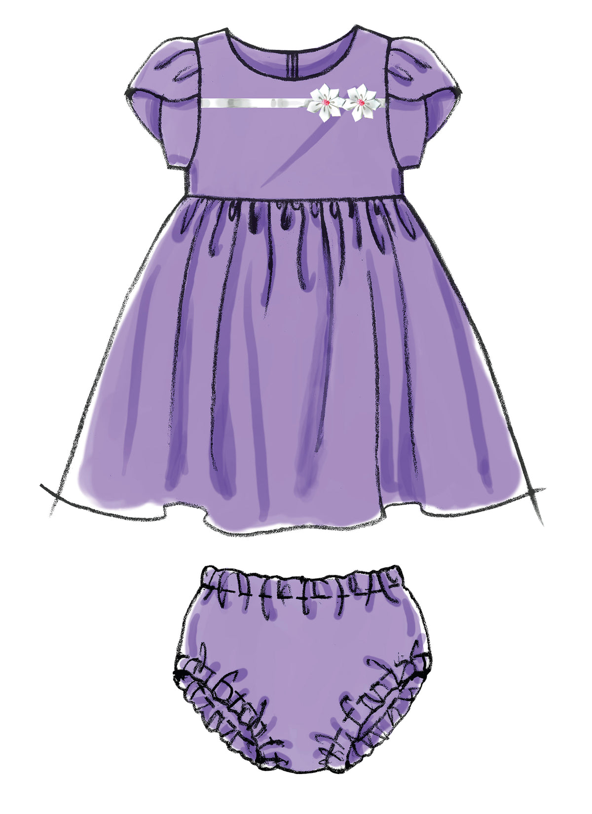 McCall's M6015 pattern envelope showing baby dresses