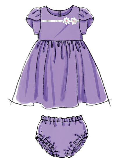 McCall's M6015 pattern envelope showing baby dresses