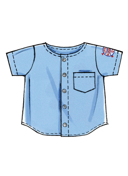 McCall's M6016 pattern envelope showing baby shirts