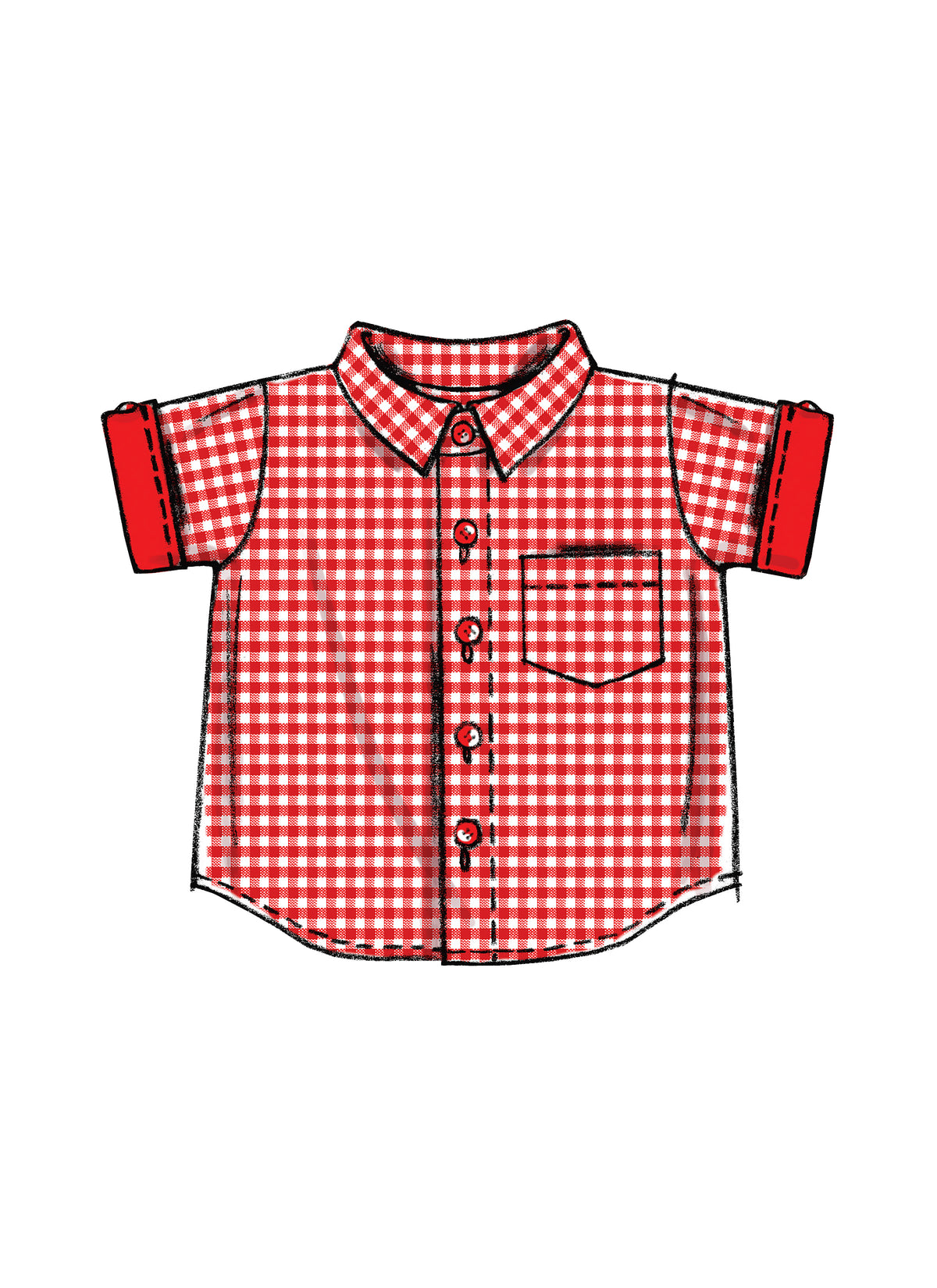 McCall's M6016 pattern envelope showing baby shirts