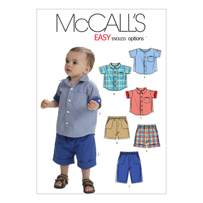 McCall's M6016 pattern envelope showing baby shirts