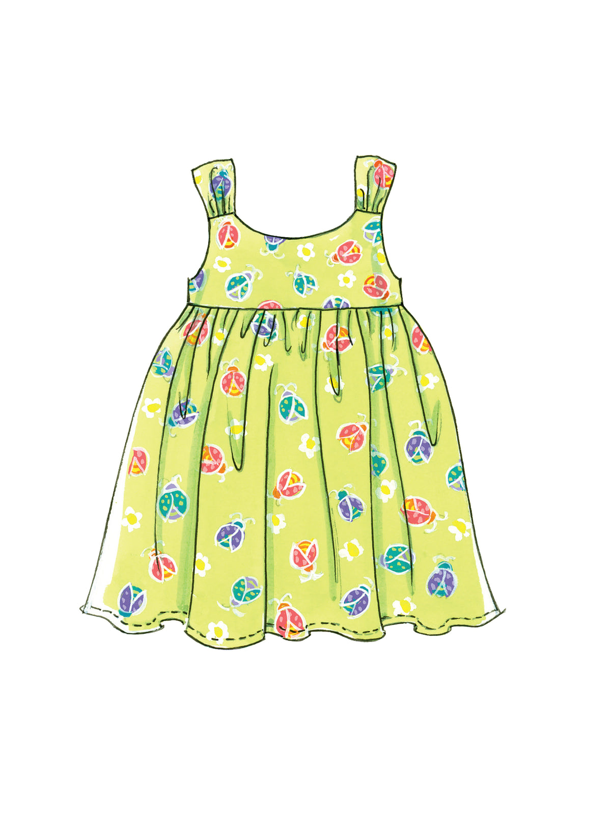 McCall's M6017 pattern envelope showing toddler tops and dresses