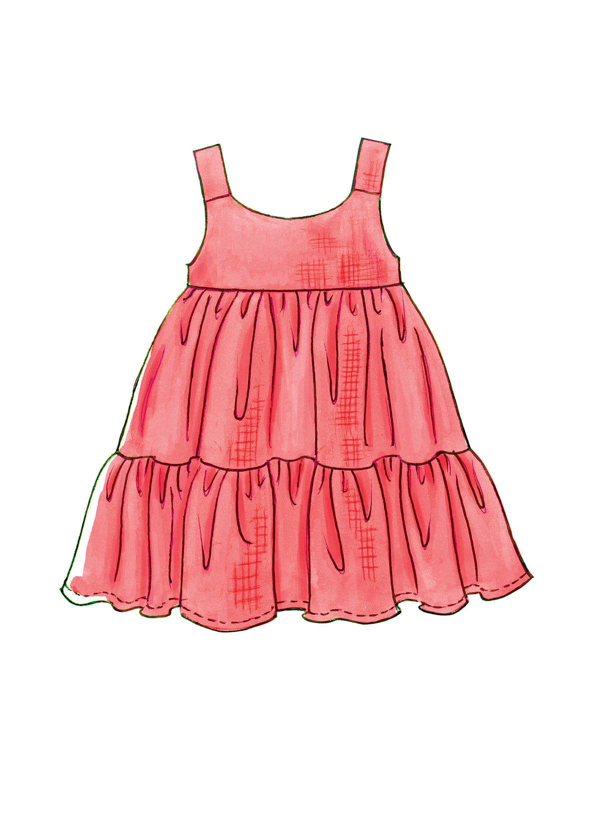 McCall's M6017 pattern envelope showing toddler tops and dresses