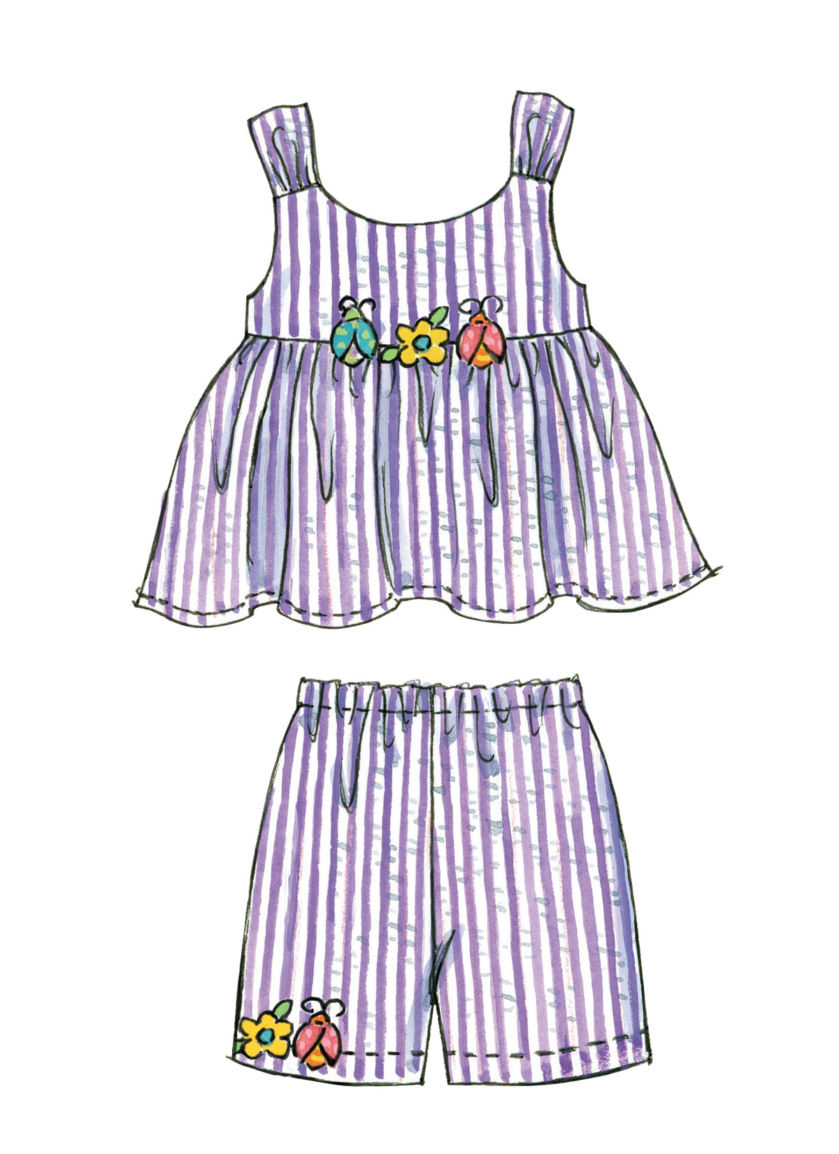 McCall's M6017 pattern envelope showing toddler tops and dresses