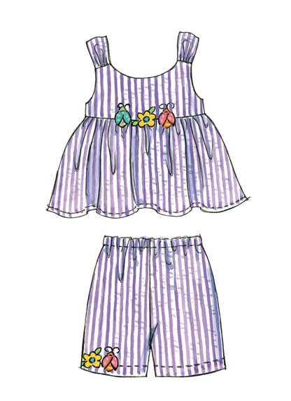 McCall's M6017 pattern envelope showing toddler tops and dresses