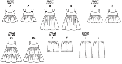 McCall's M6017 pattern envelope showing toddler tops and dresses