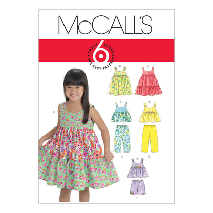 McCall's M6017 pattern envelope showing toddler tops and dresses