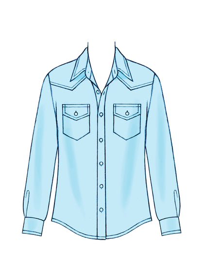 McCall's M6044 pattern envelope showing men's shirts