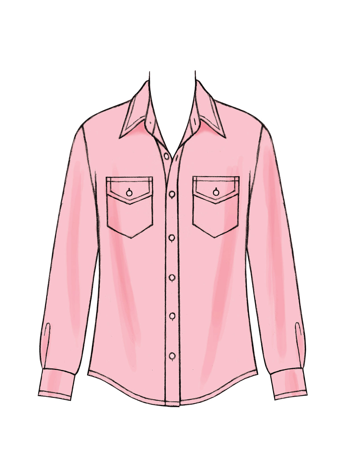 McCall's M6044 pattern envelope showing men's shirts