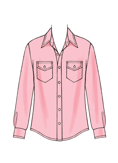 McCall's M6044 pattern envelope showing men's shirts
