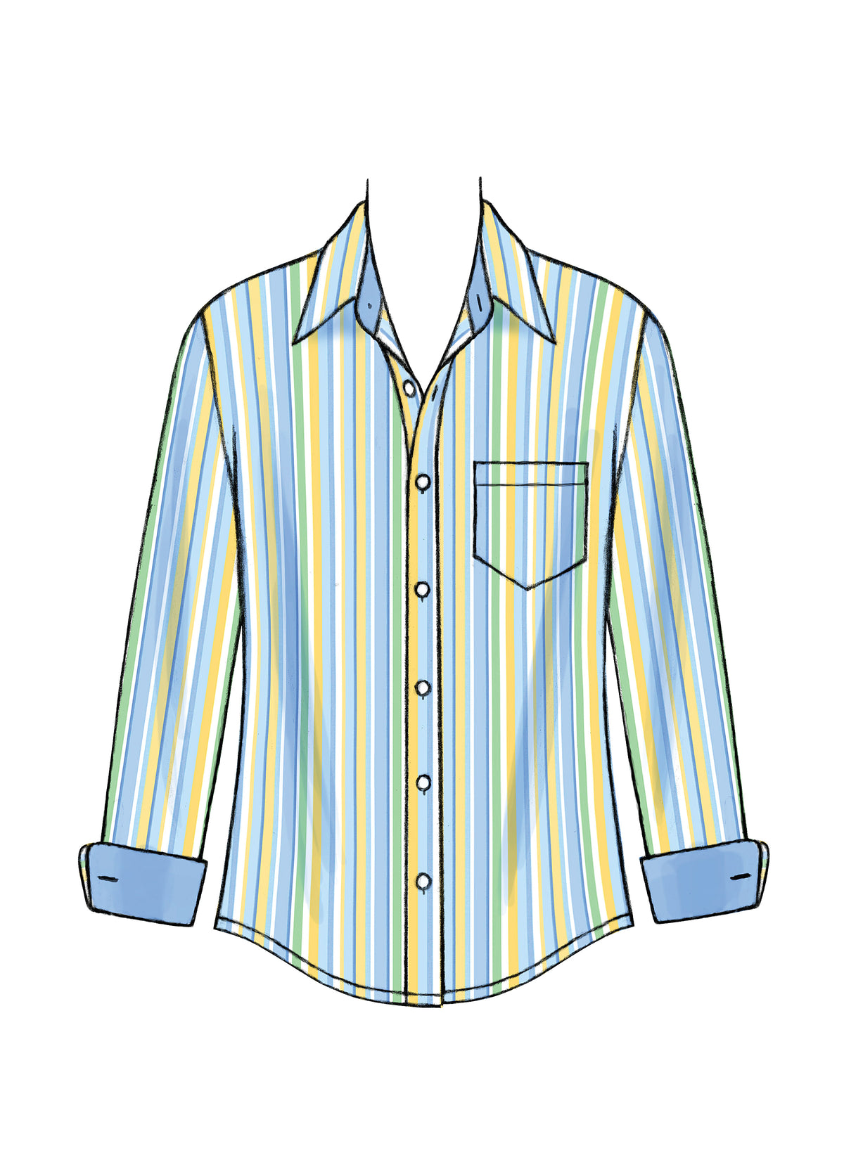 McCall's M6044 pattern envelope showing men's shirts