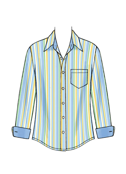 McCall's M6044 pattern envelope showing men's shirts