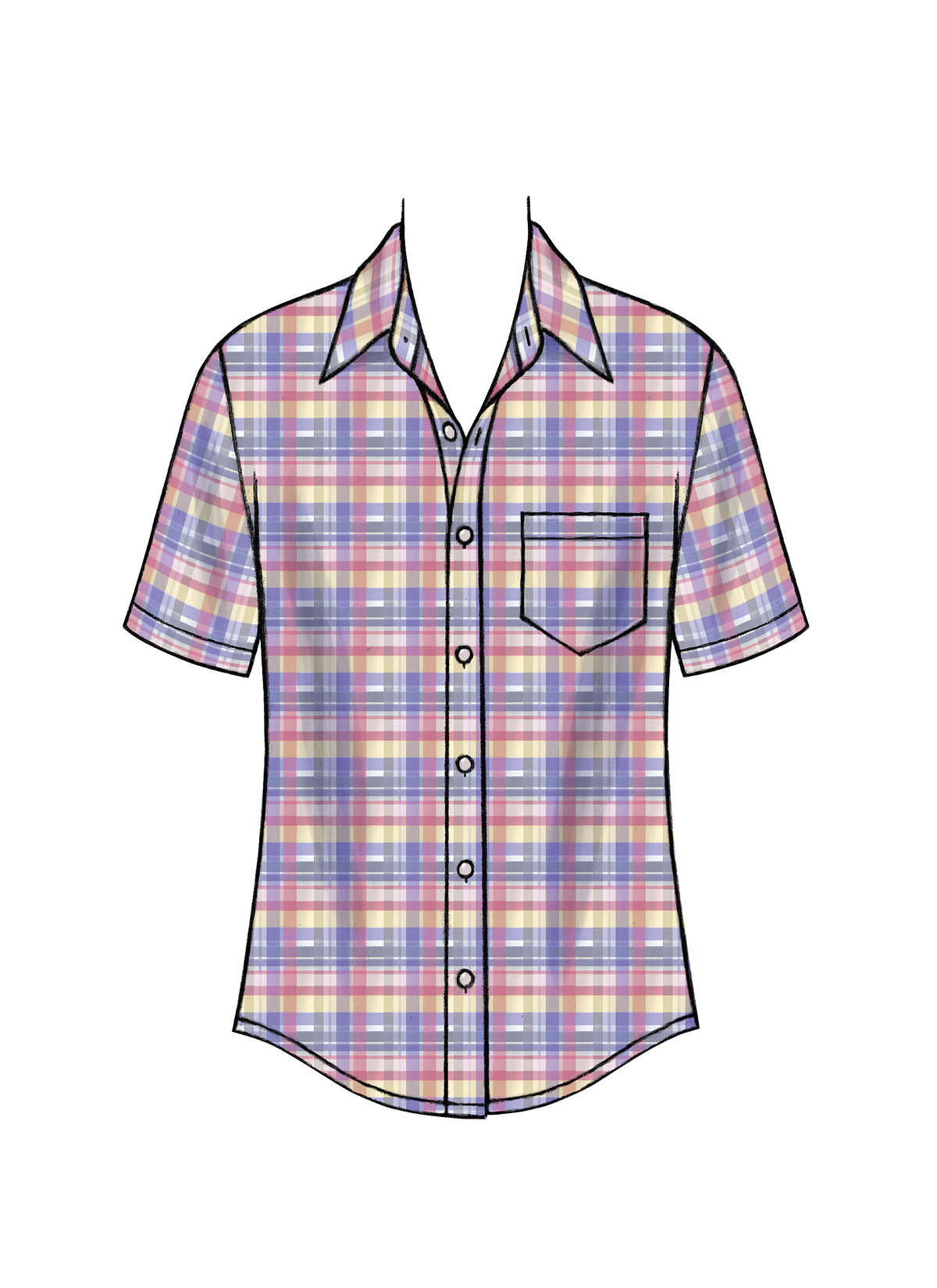 McCall's M6044 pattern envelope showing men's shirts