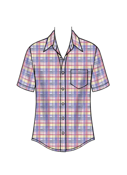 McCall's M6044 pattern envelope showing men's shirts