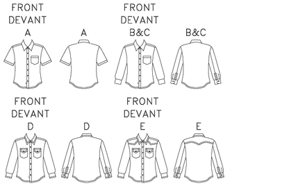 McCall's M6044 pattern envelope showing men's shirts