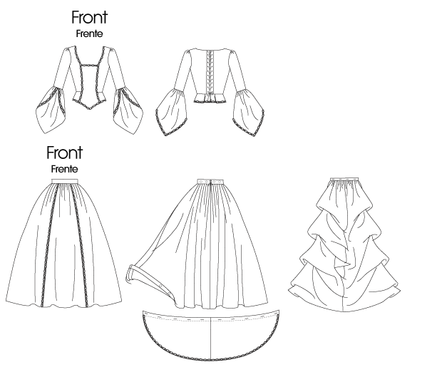 McCall's M6097 pattern envelope showing peplum costume tops