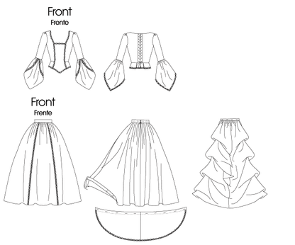 McCall's M6097 pattern envelope showing peplum costume tops