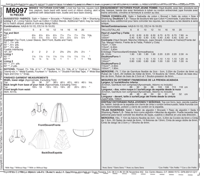 McCall's M6097 pattern envelope showing peplum costume tops