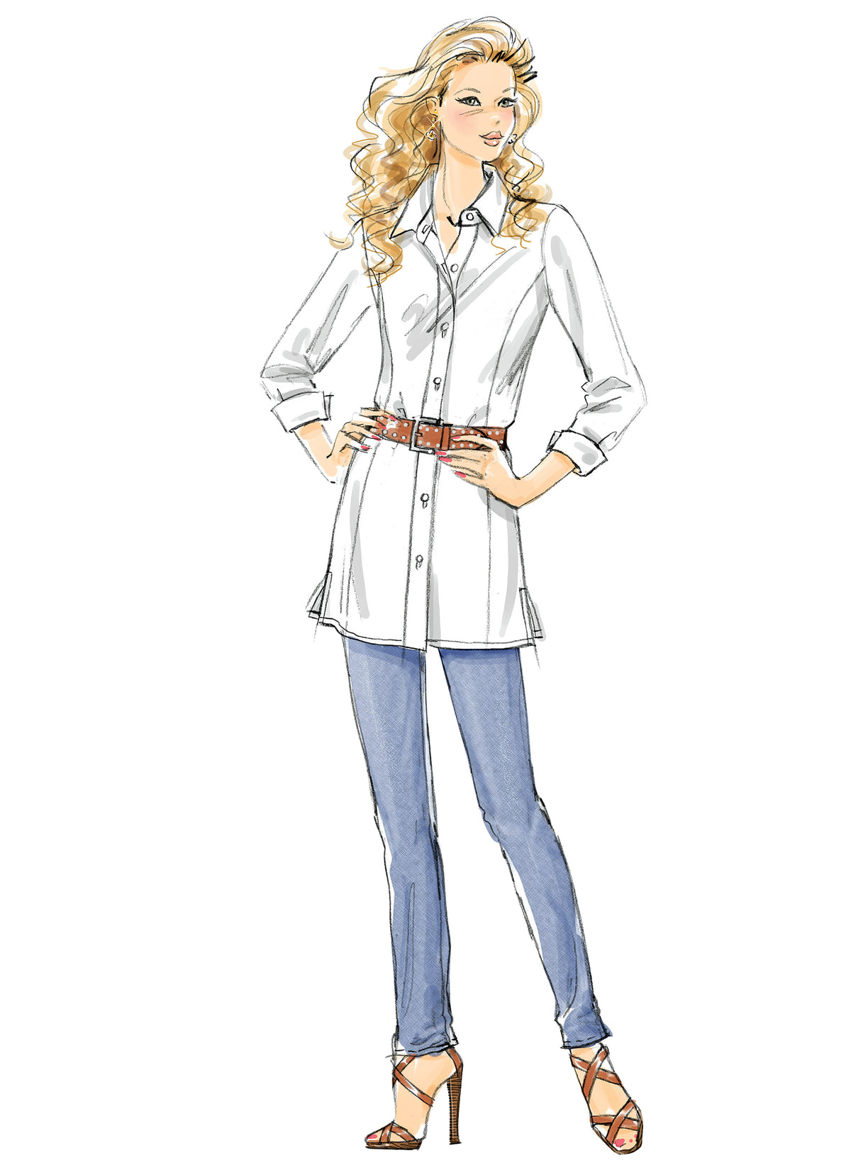McCall's M6124 pattern envelope showing women's shirts